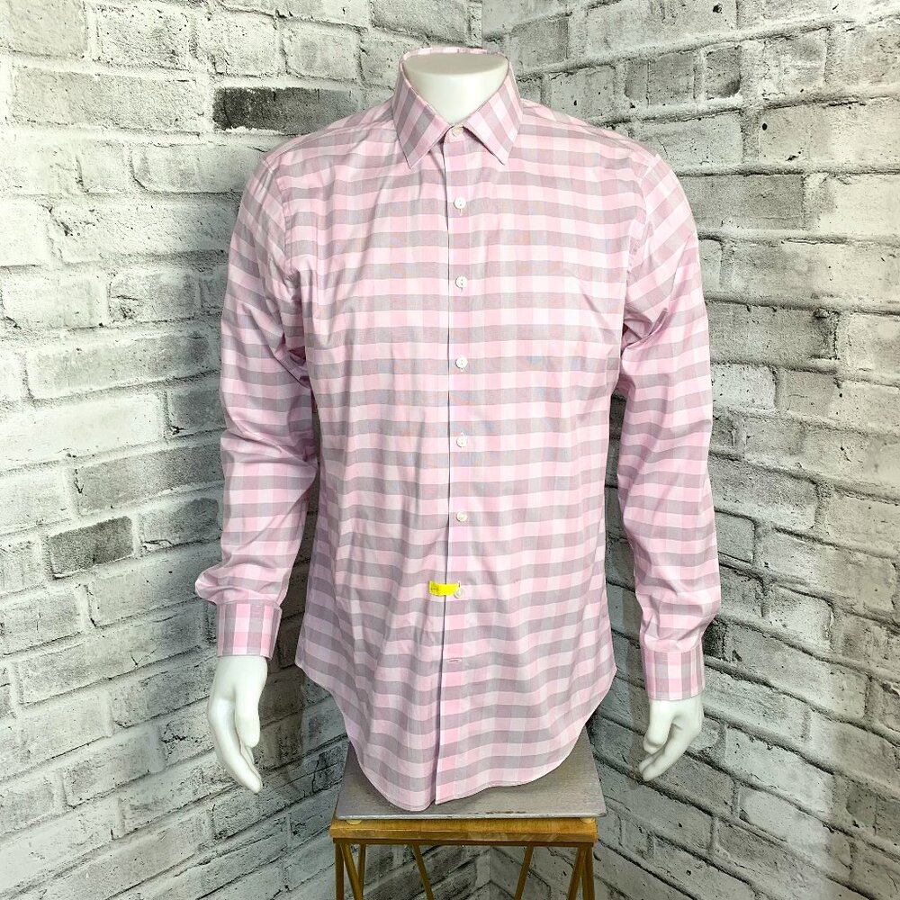 Kenneth Cole Reaction Slim Fit Checkered Print Dress Shirt